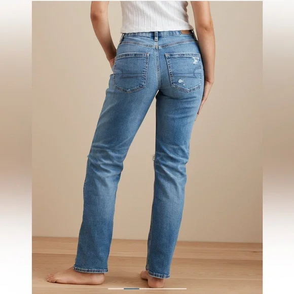 American Eagle 🦅 Stretch Curvy Ripped Straight Jean - Picture 4 of 10